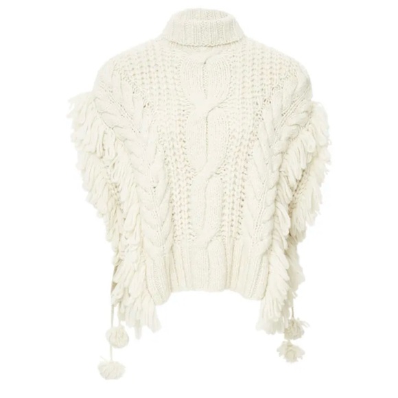 Ulla Johnson Sweaters - Ulla Johnson Alea Poncho 100% Baby Alpaca Cream Size P